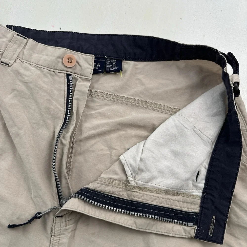 VTG 90s‎ Y2K Sonoma Paratrooper Pants Men Fits 33x30 Tan Beige Parachute Cargo
